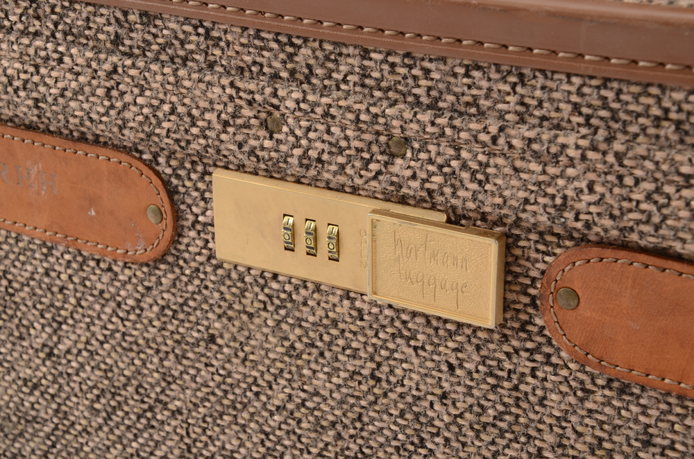 Vintage Hartmann Four Piece Tweed Soft Side Luggage Set