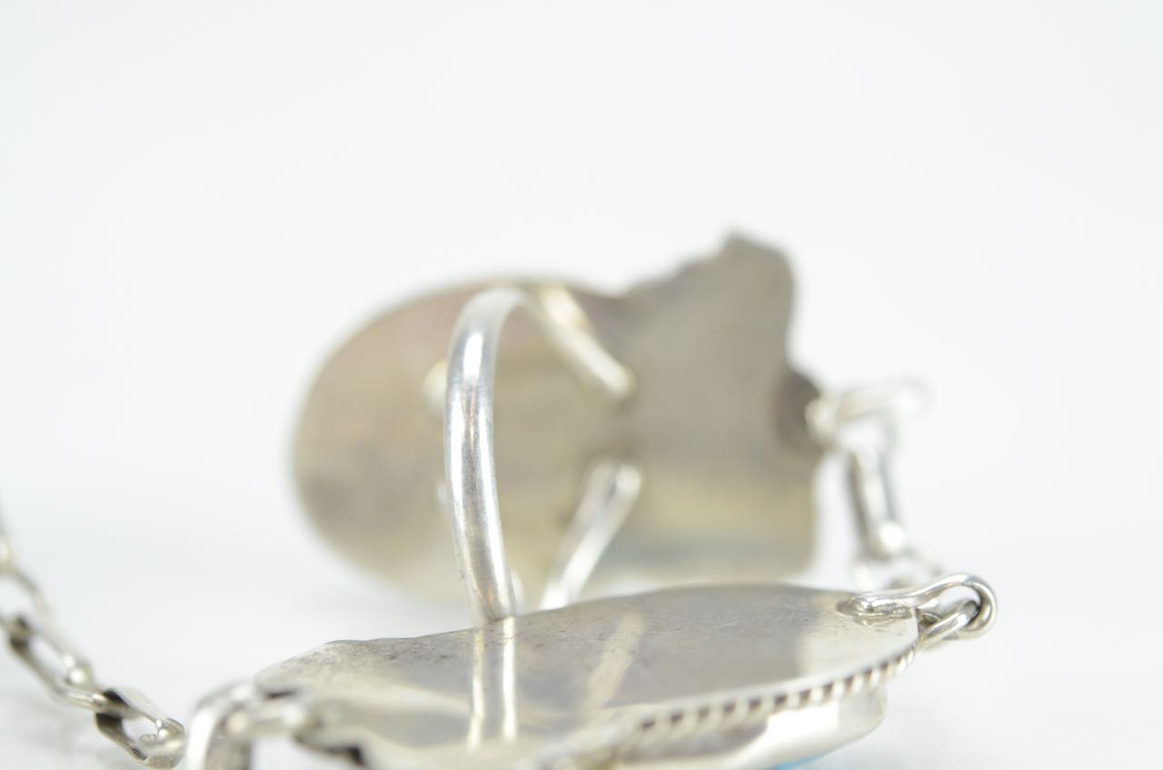 Navajo Sterling and Turquoise Slave Bracelet and Ring Combination