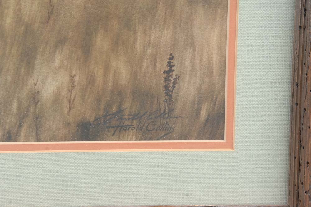 Signed Print of Rural Train Station by Harold Collins