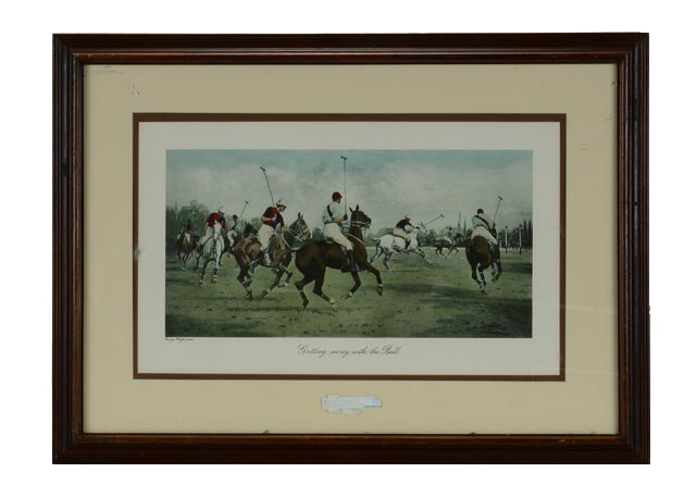 George Wright "Getting Away with the Ball" Hand Tinted Lithograph
