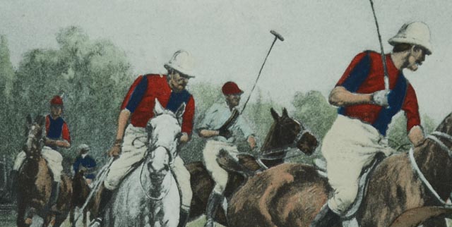 George Wright "Getting Away with the Ball" Hand Tinted Lithograph