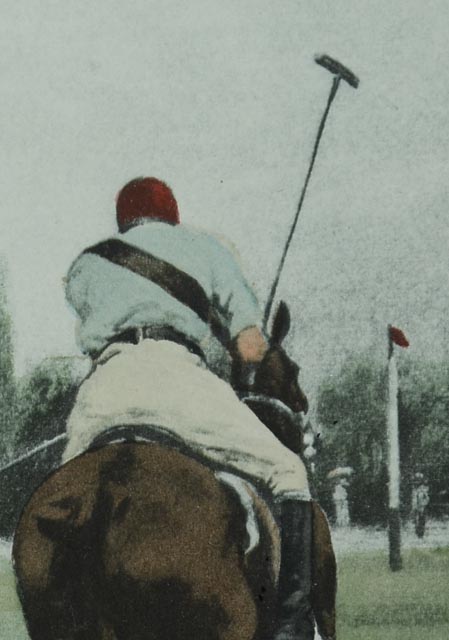 George Wright "Getting Away with the Ball" Hand Tinted Lithograph