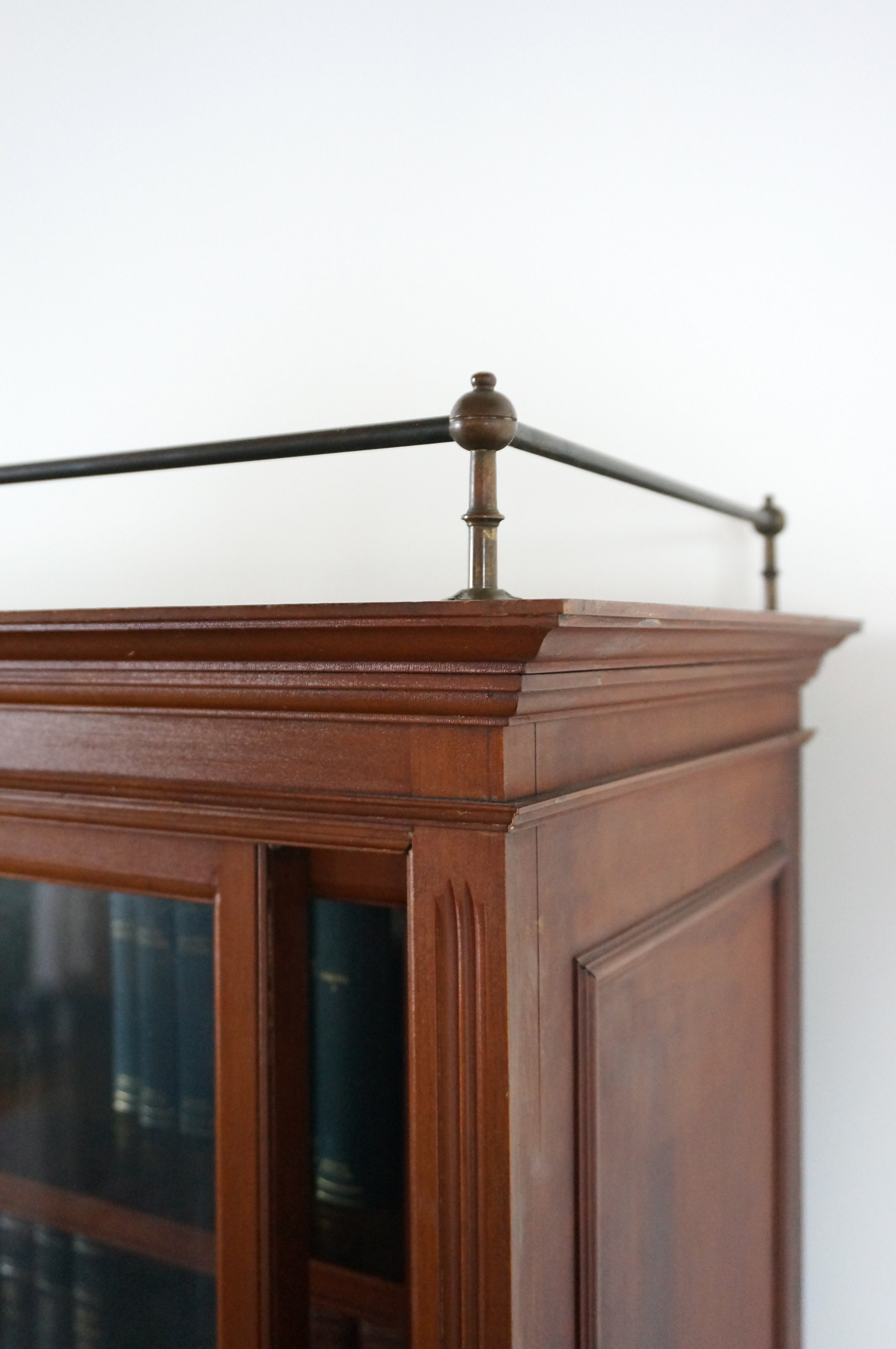 Large Antique Sliding Glass Door Bookcase