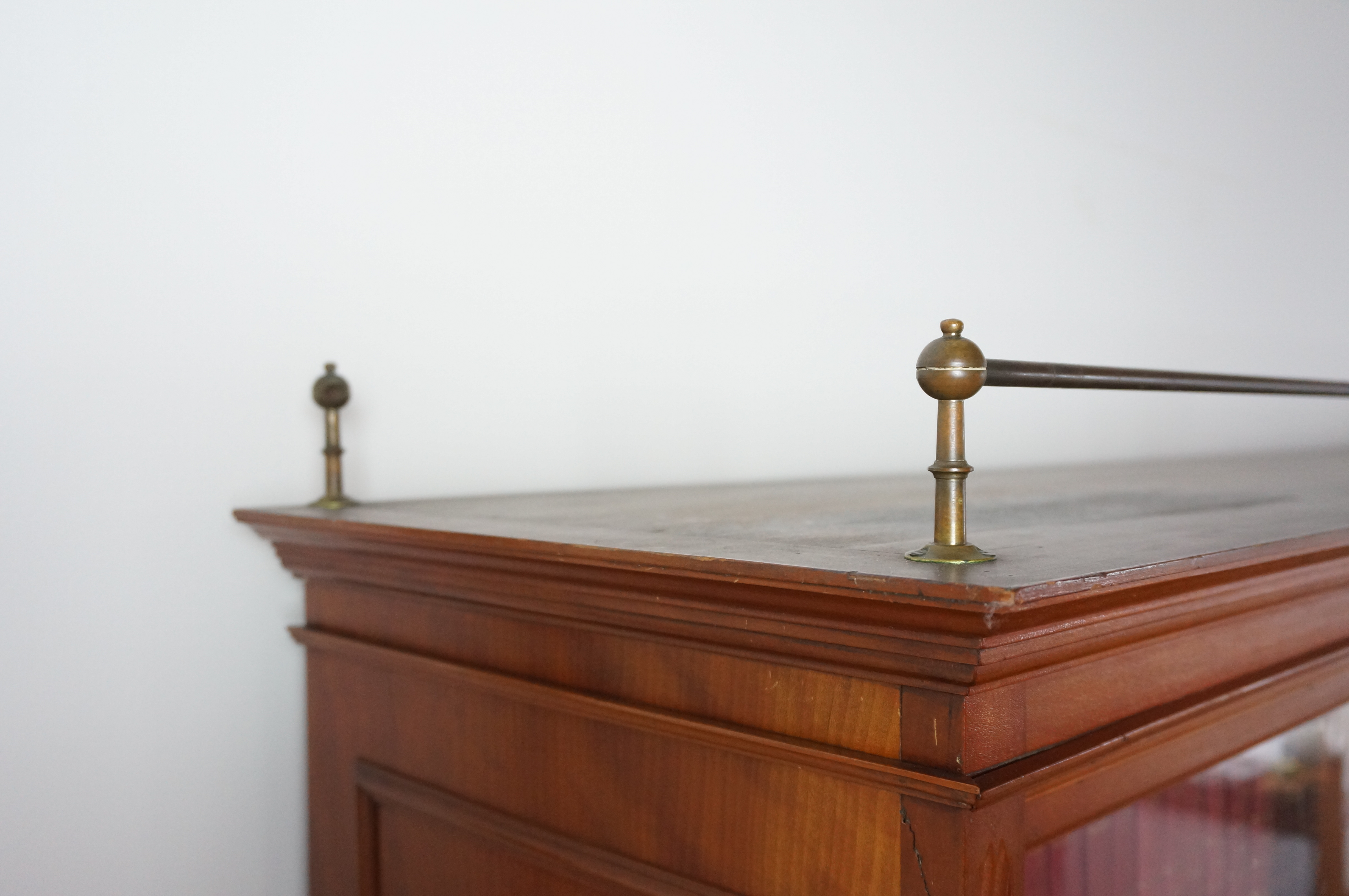 Large Antique Sliding Glass Door Bookcase