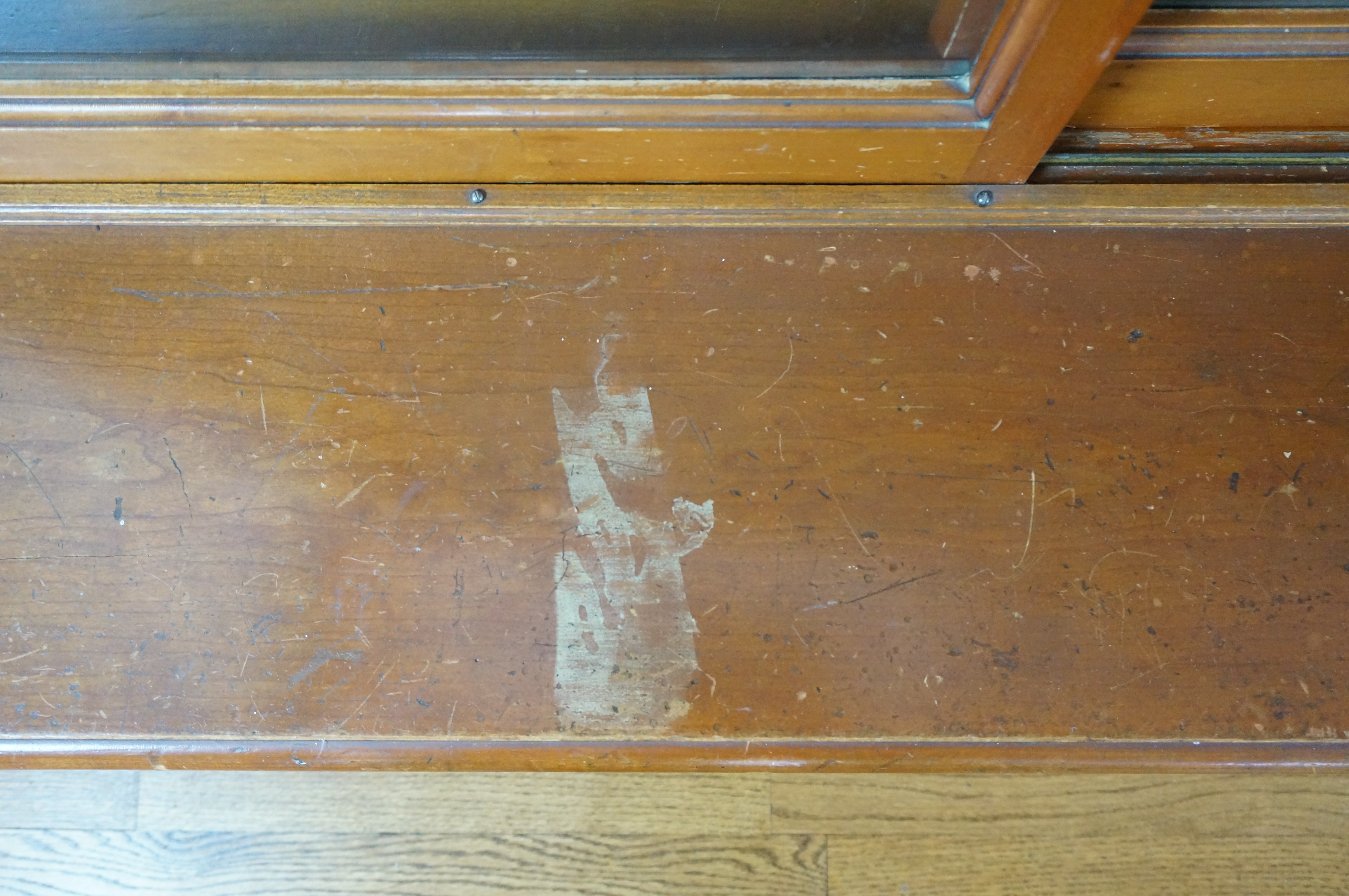 Large Antique Sliding Glass Door Bookcase