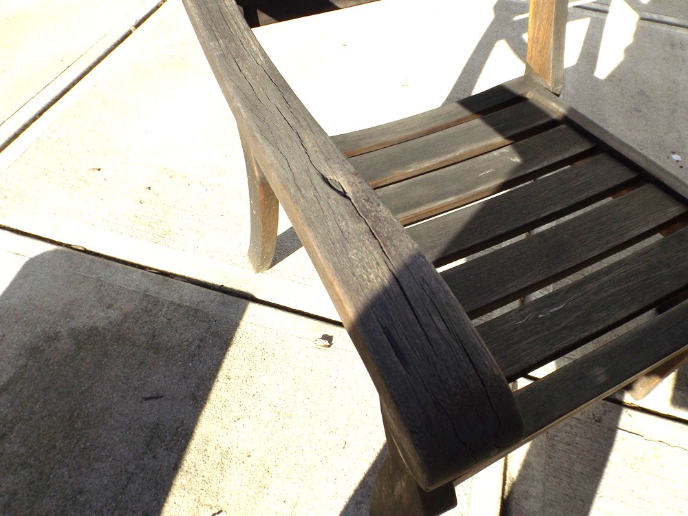 Crate & Barrel Outdoor Teak Table and Chair Set with Umbrella