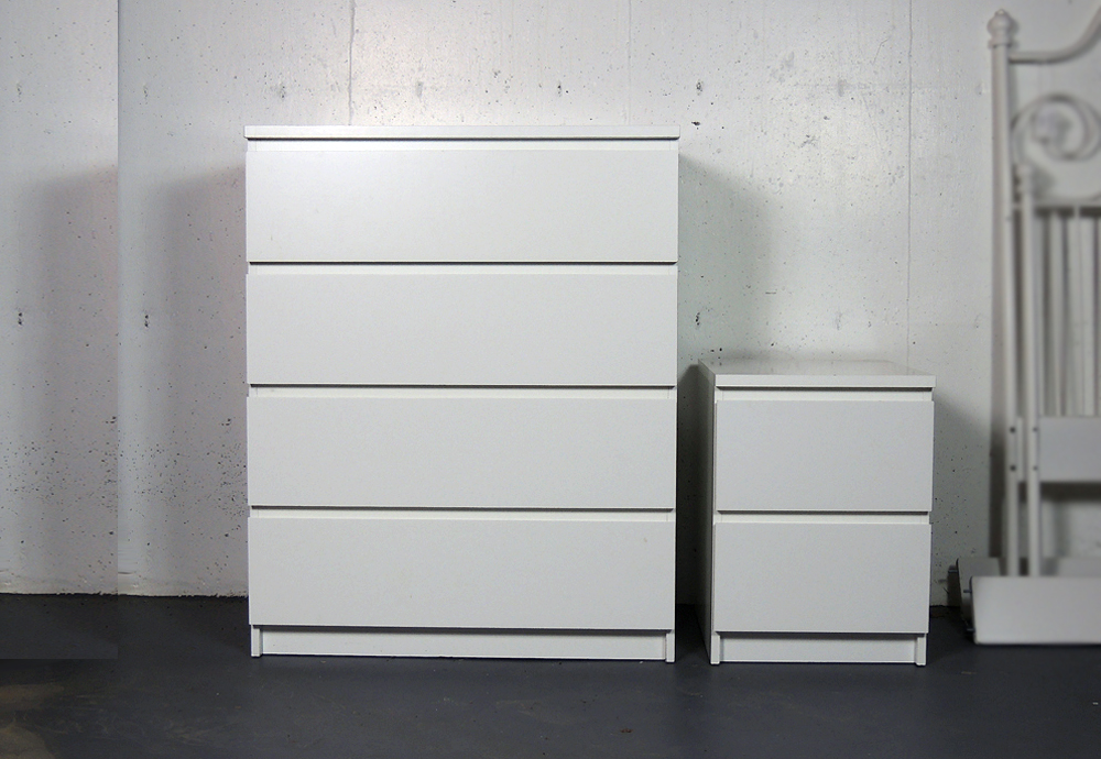 White IKEA Dresser and Nightstand