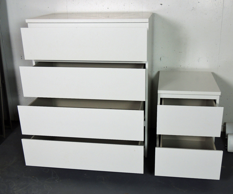 White IKEA Dresser and Nightstand