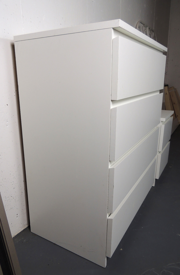 White IKEA Dresser and Nightstand