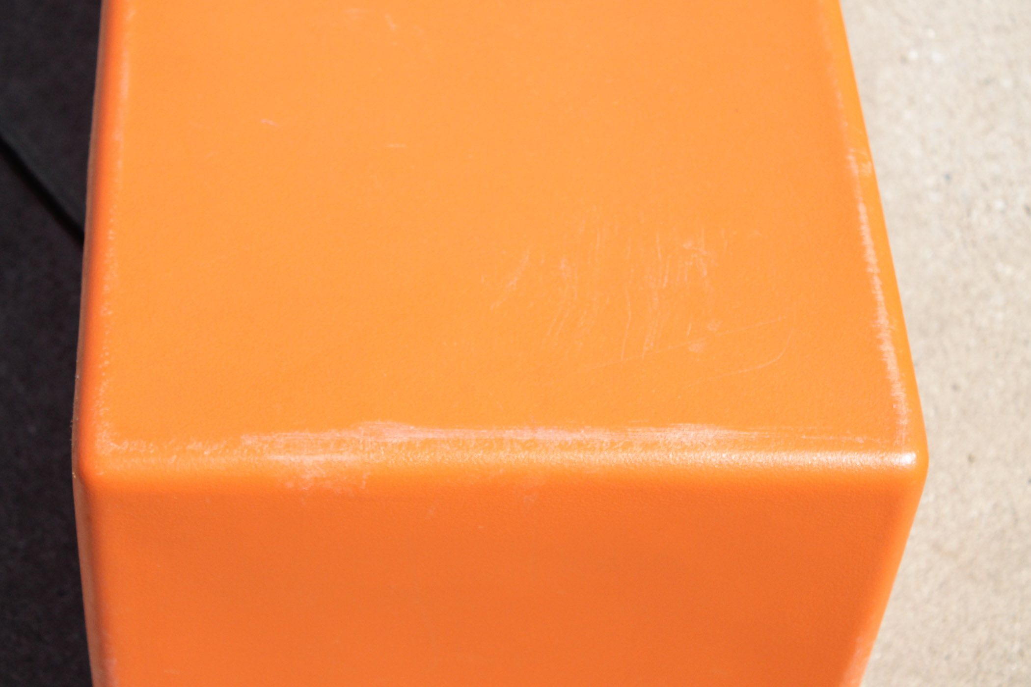 Orange Molded Plastic Bench