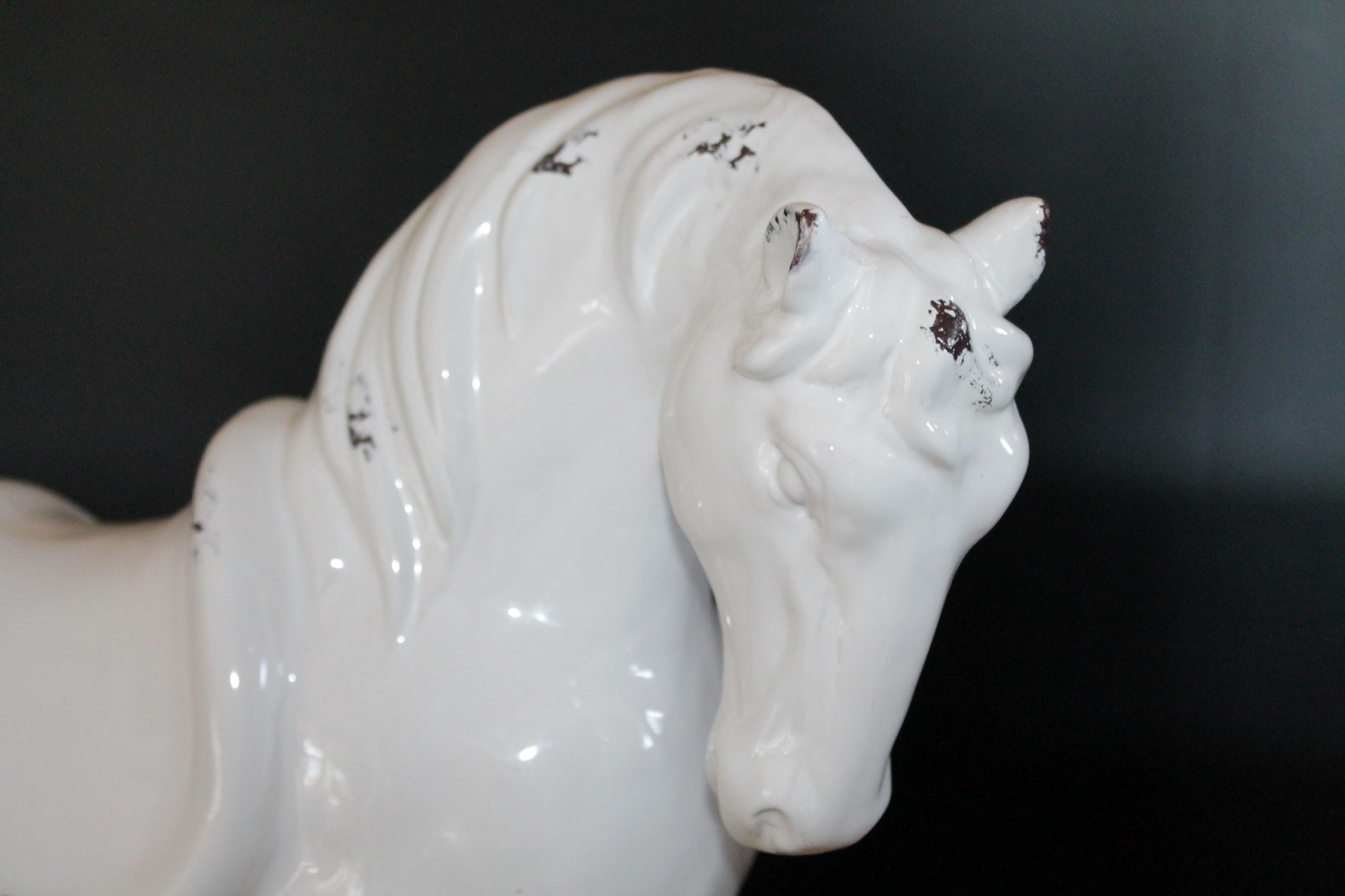 White Ceramic Horse Sculpture