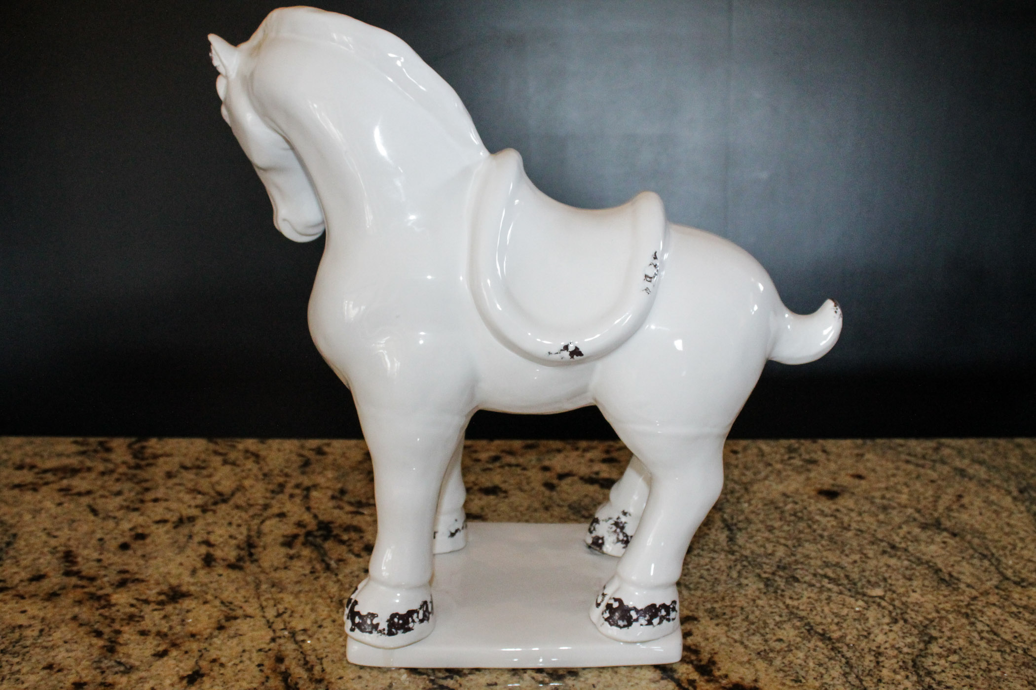 White Ceramic Horse Sculpture