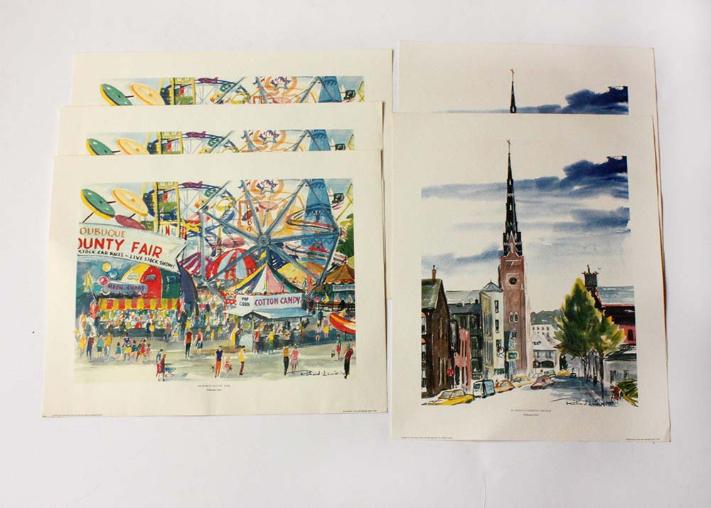 Richard Lewis Dubuque Iowa Offset Lithographs