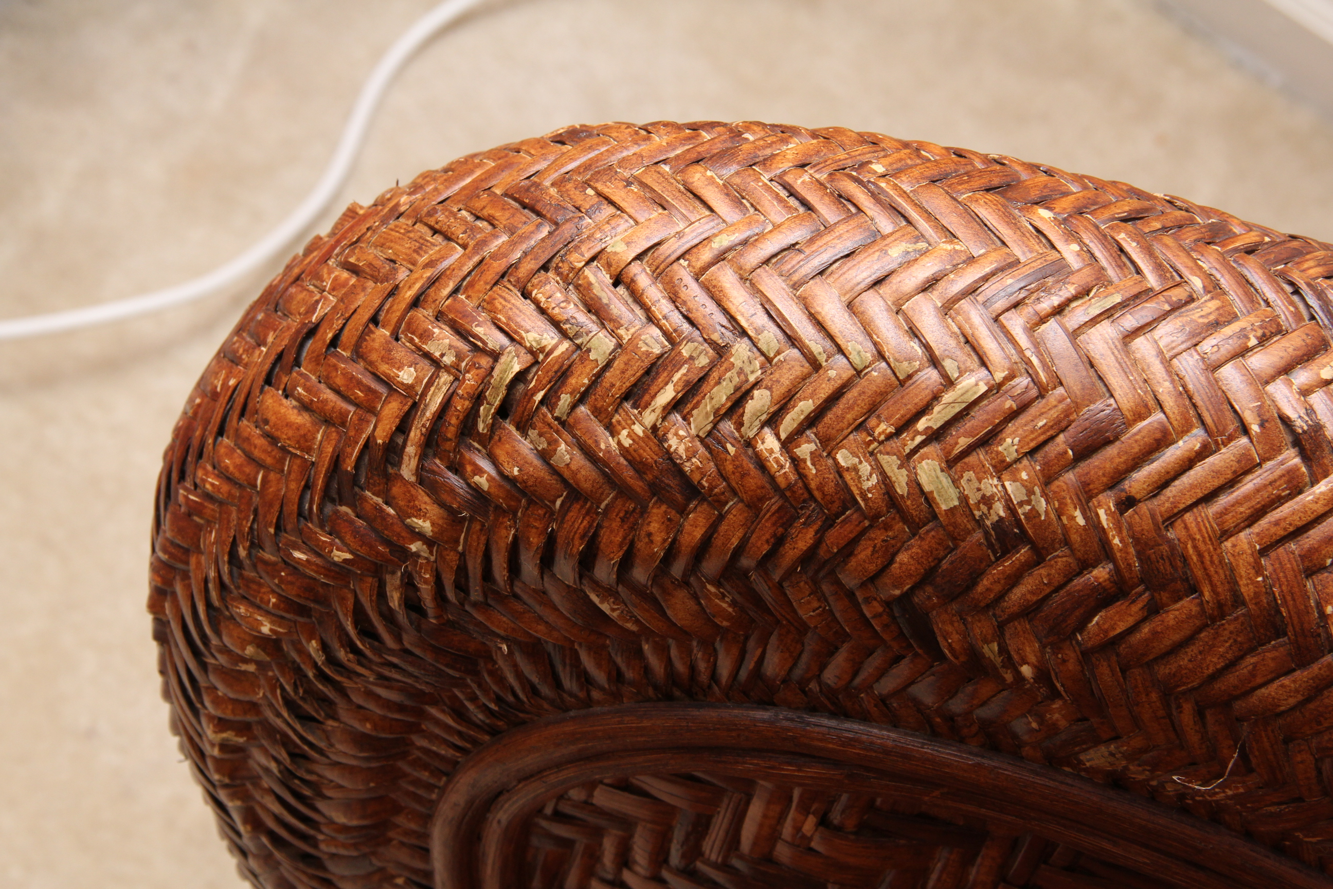 Pottery Barn Rattan "Malabar" Chair and Ottoman