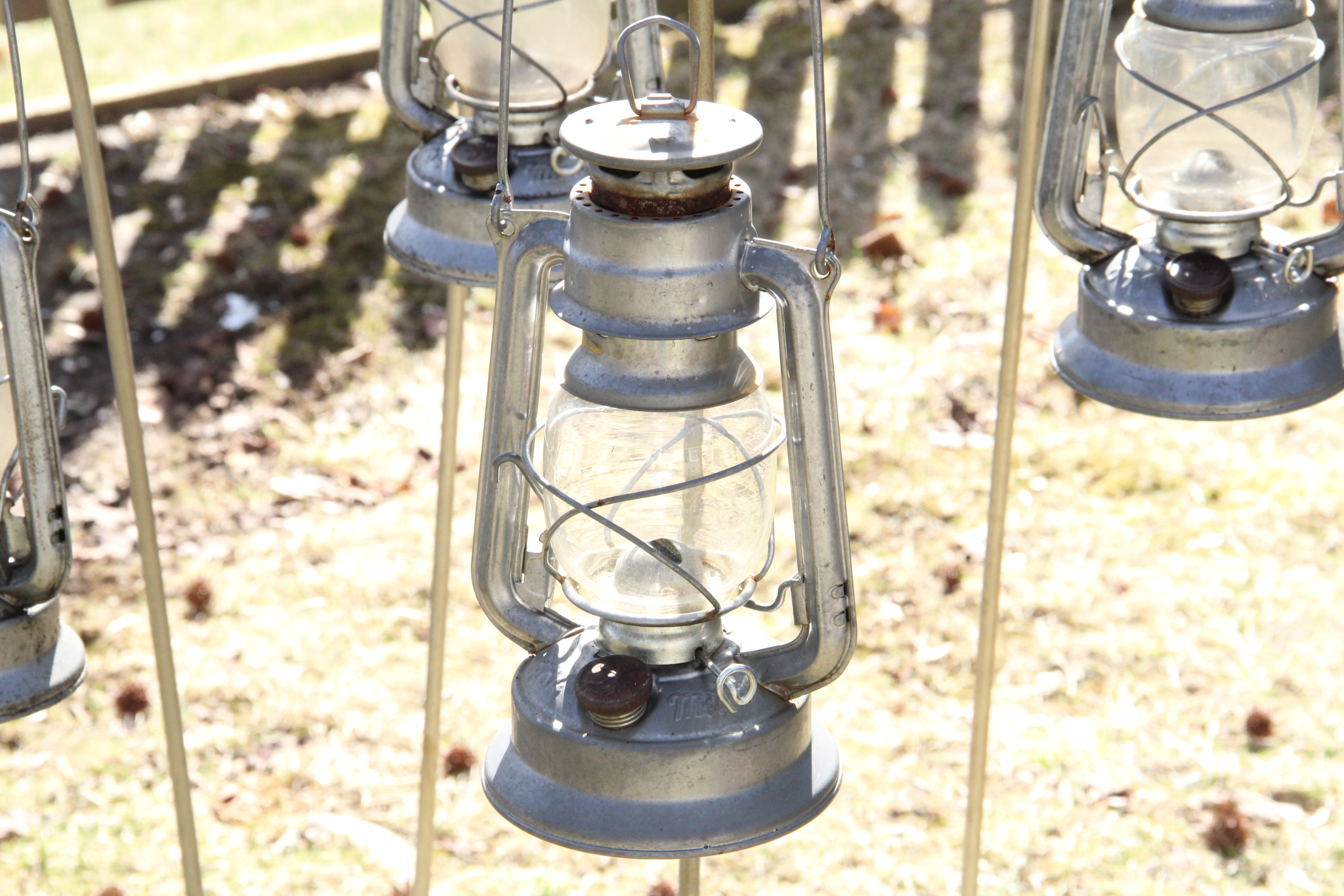 Quintet Williams-Sonoma Citronella Lanterns on Metal Poles