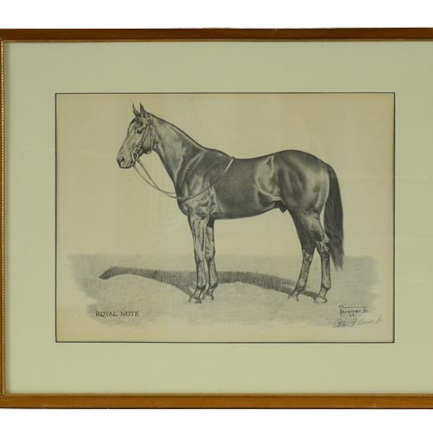 Signed Reproduction of Allen F. Brewer Jr. "Royal Note" Drawing