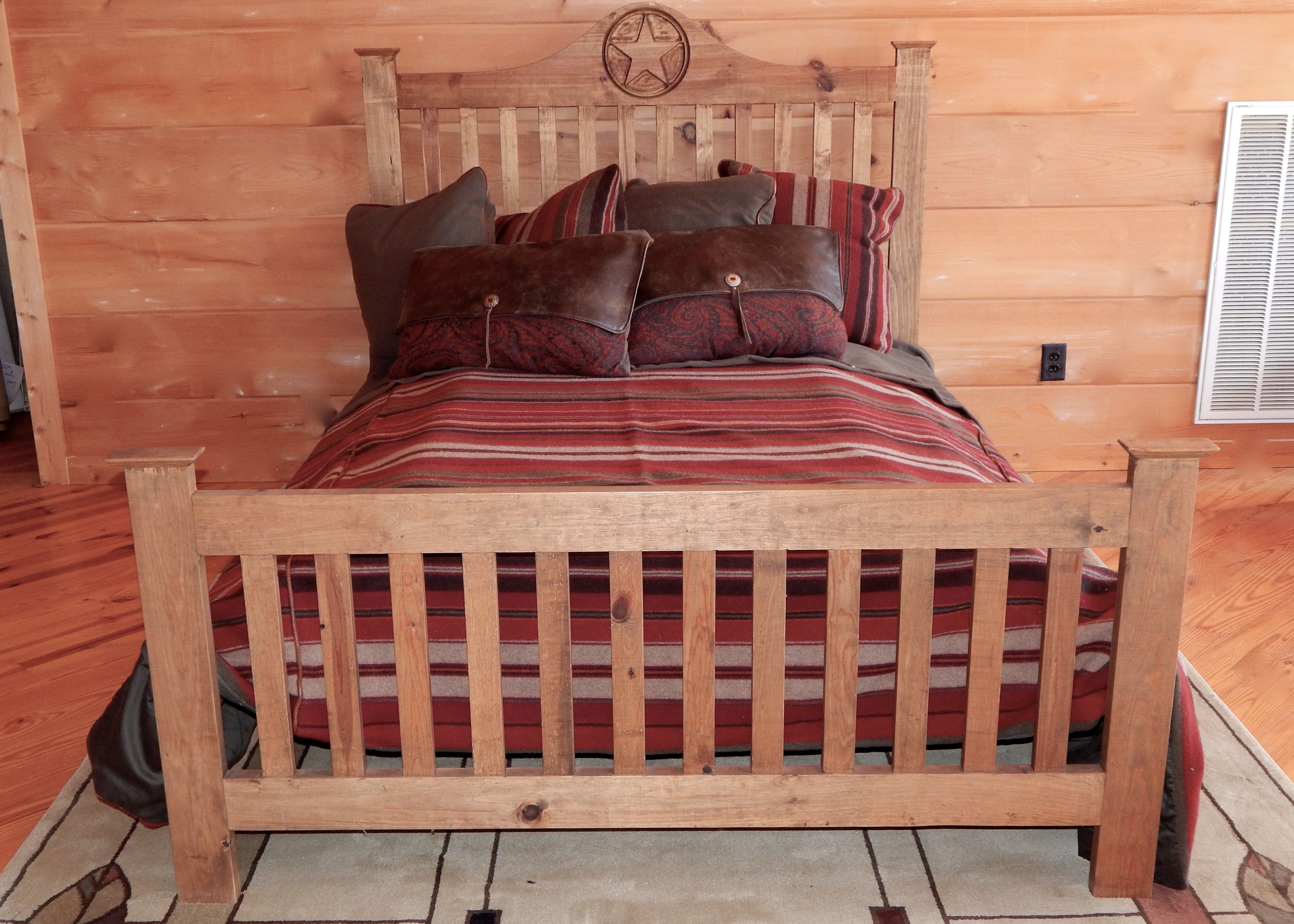Rustic Pine Texas Star Bed