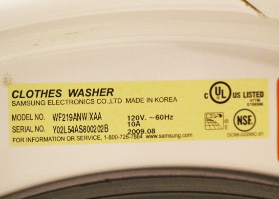 Samsung White Front Load Washer