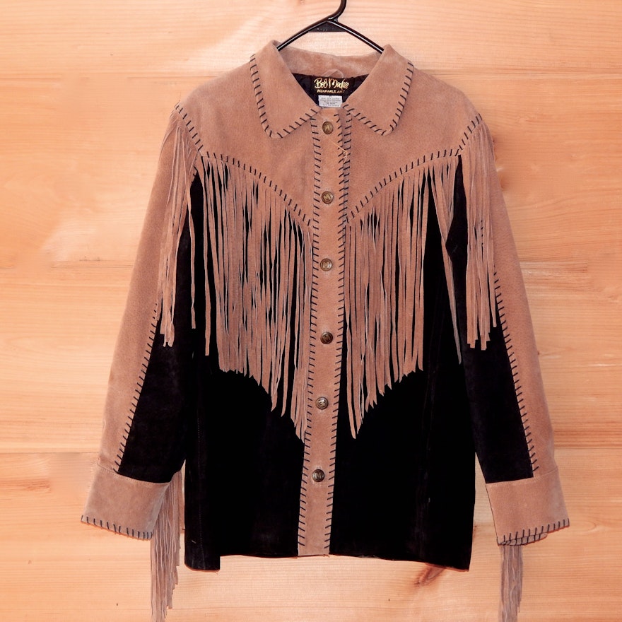 Bob Mackie Suede Fringe Jacket