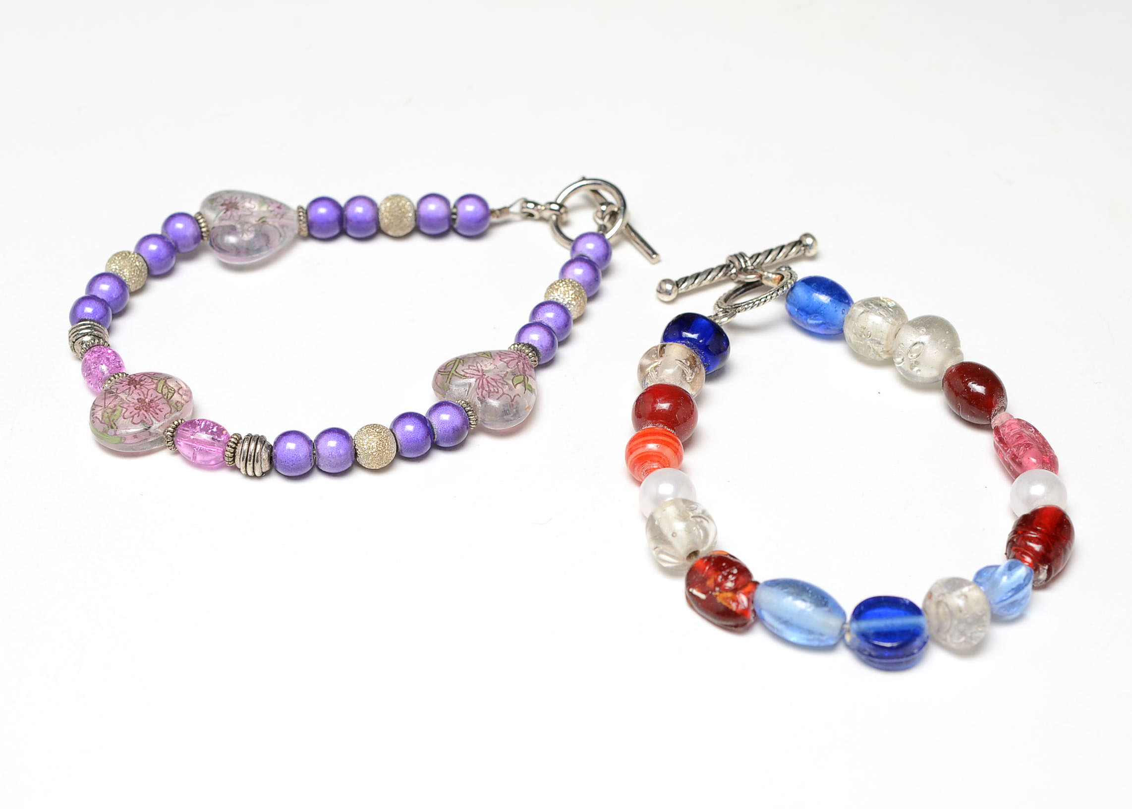 Two Glass Bead Bracelets
