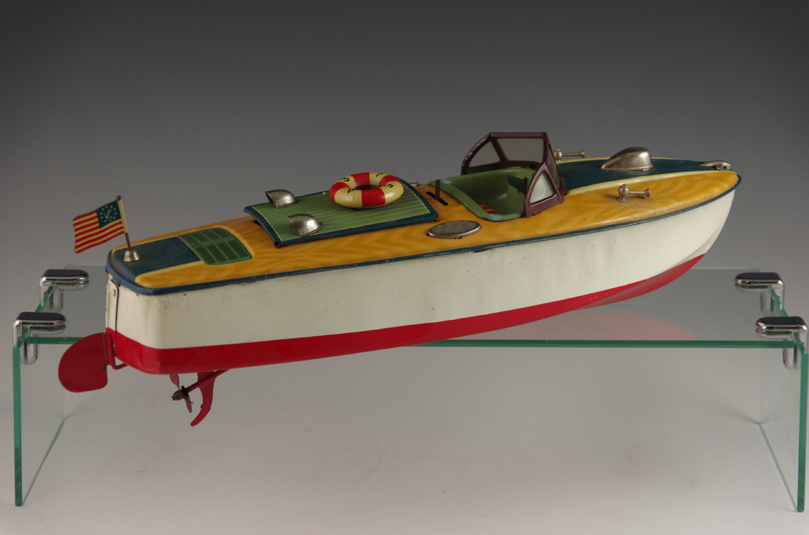 "Seamaid" Vintage 1950s Tin Toy Boat MSK Japan