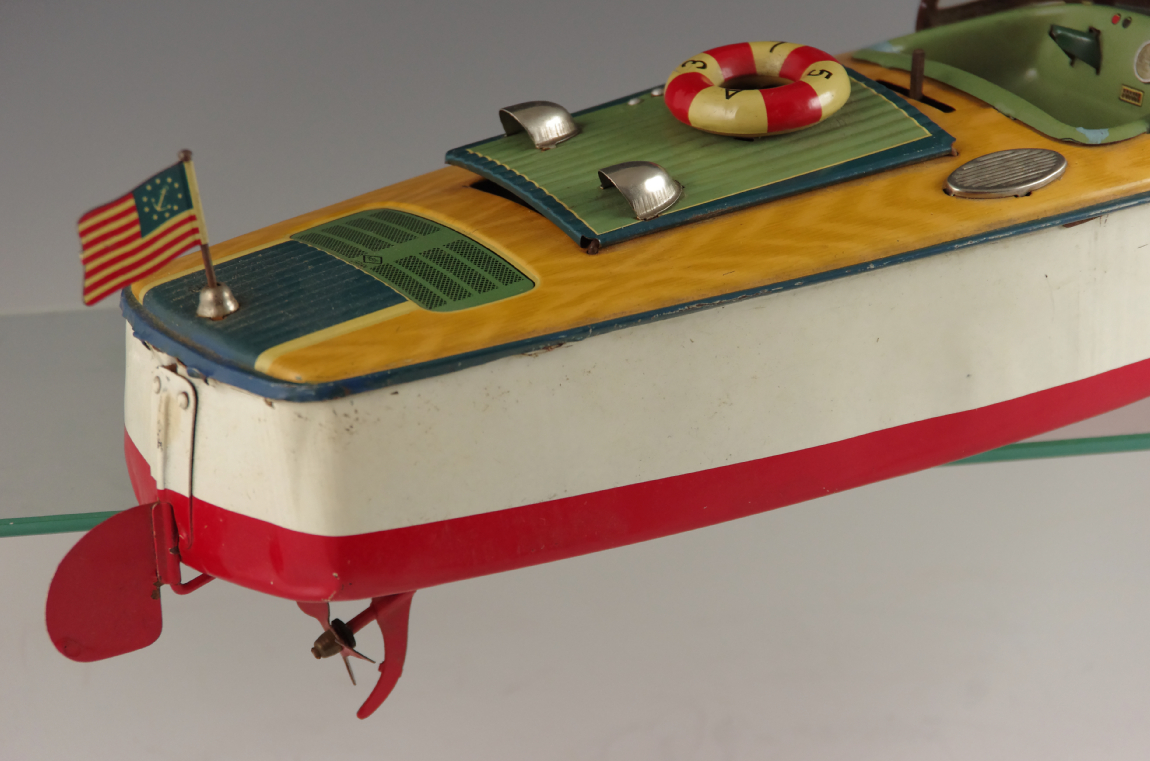 "Seamaid" Vintage 1950s Tin Toy Boat MSK Japan