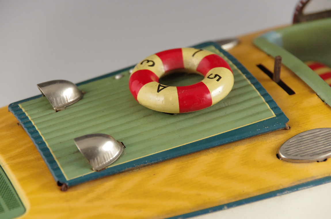 "Seamaid" Vintage 1950s Tin Toy Boat MSK Japan