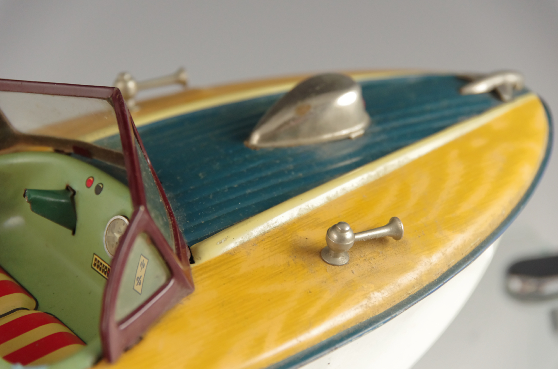 "Seamaid" Vintage 1950s Tin Toy Boat MSK Japan