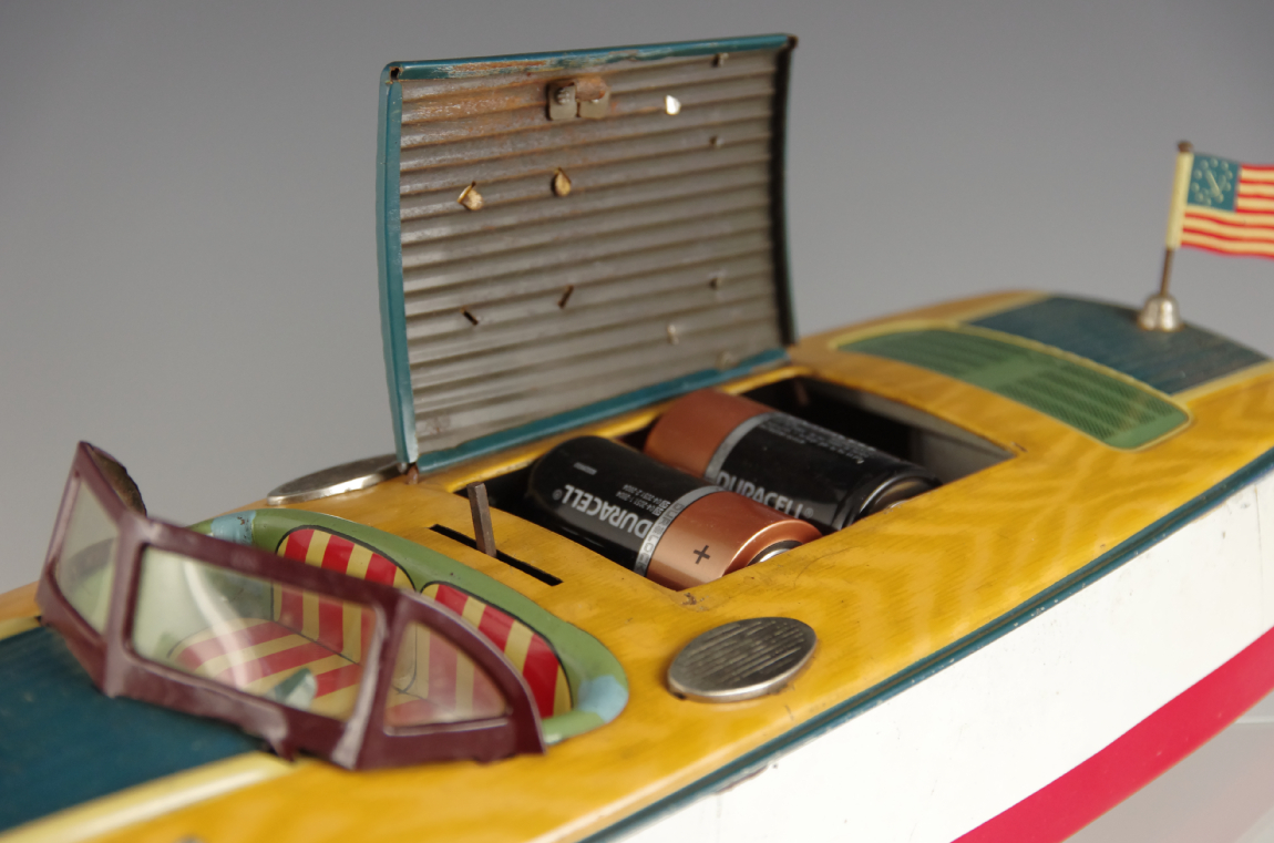 "Seamaid" Vintage 1950s Tin Toy Boat MSK Japan