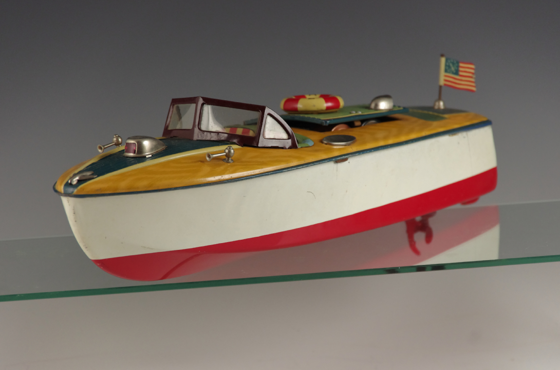 "Seamaid" Vintage 1950s Tin Toy Boat MSK Japan