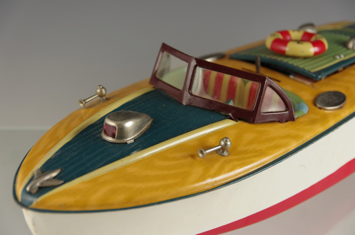 "Seamaid" Vintage 1950s Tin Toy Boat MSK Japan