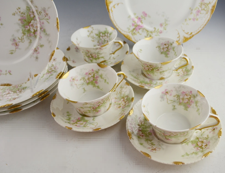Theodore Haviland China "Apple Blossom" Set of Four
