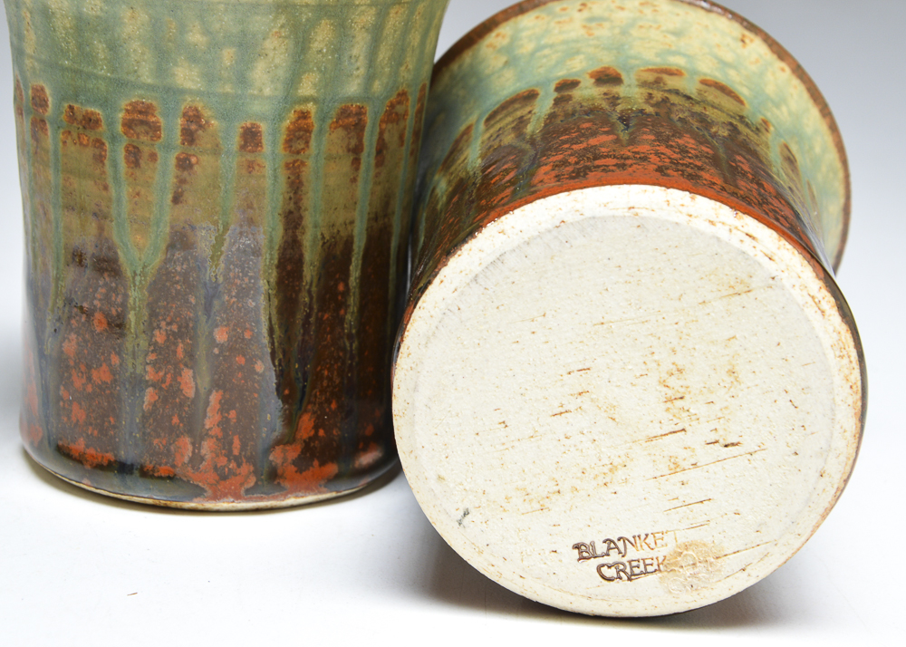 Octet of Blanket Creek Artisan Pottery Cups