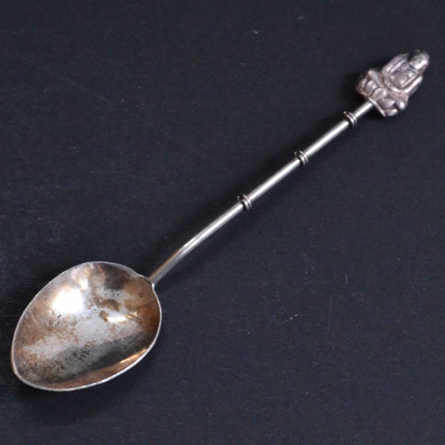 Vintage Sterling Silver Spoon with Buddha Motif