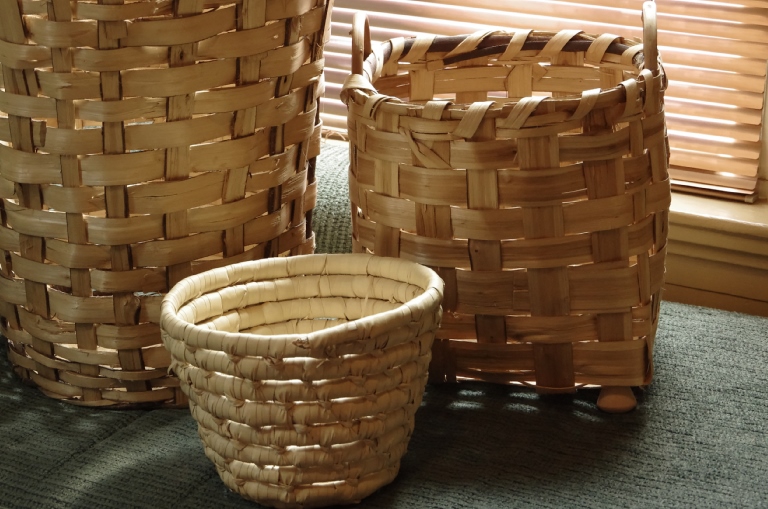 Basket Collection with Wide Light Tone Weave