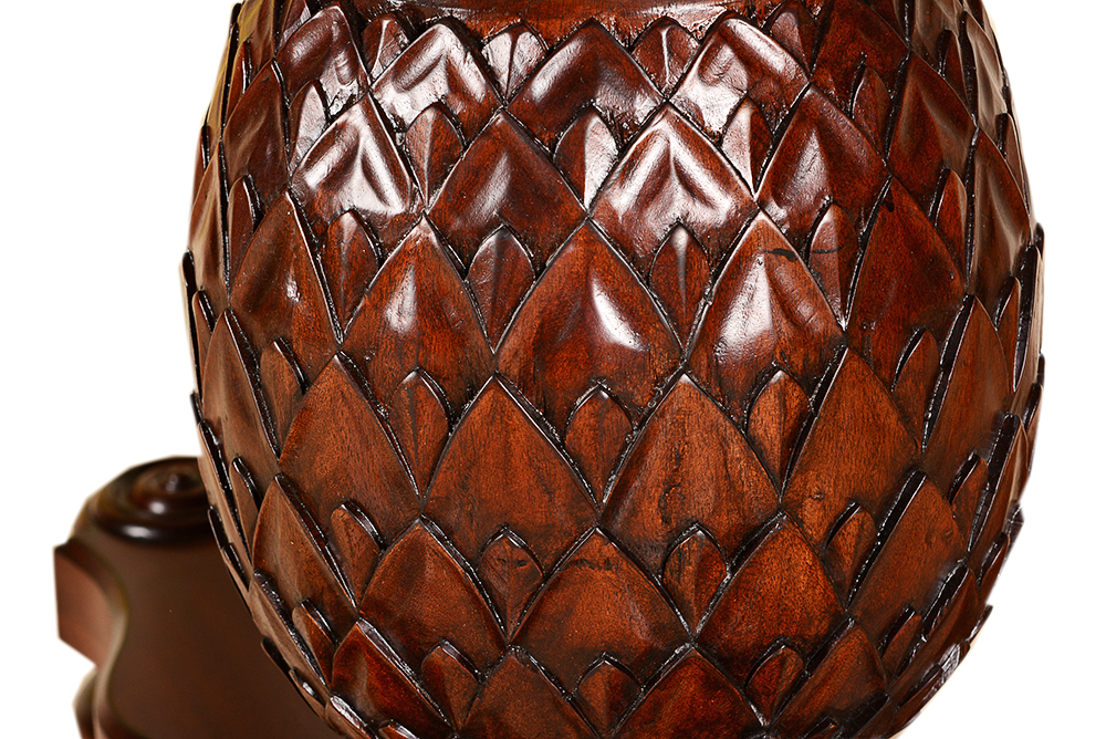 Glass Top Mahogany Veneer Ethan Allen Round Entry Table