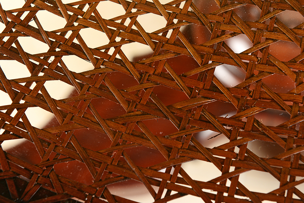 Glass Top Mahogany Veneer Ethan Allen Round Entry Table