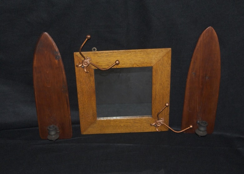 Framed Mirror and Wall Candle Holders