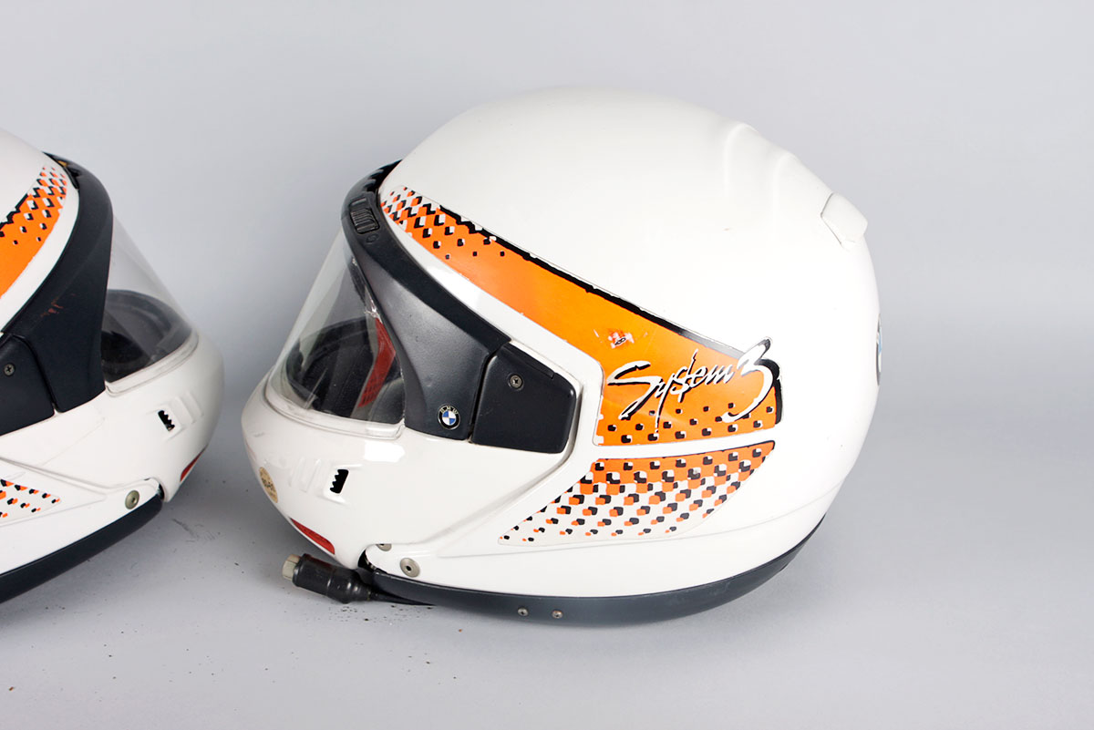 Pair of BMW System 3 Helmets