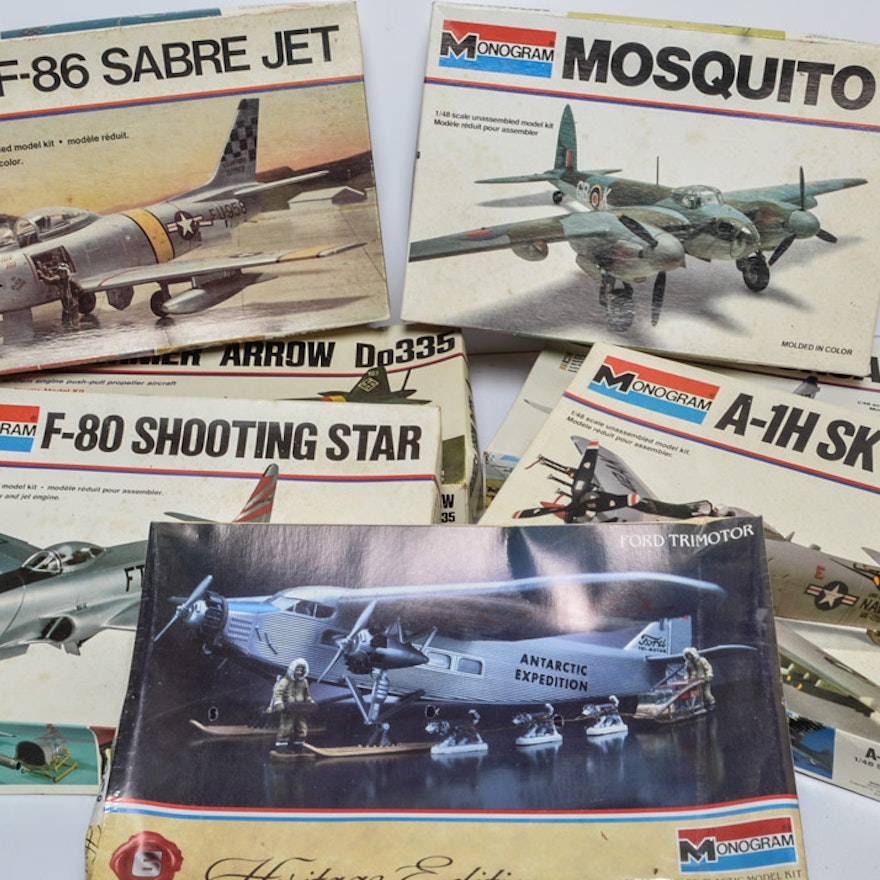 Collection of Monogram Brand Model Airplanes