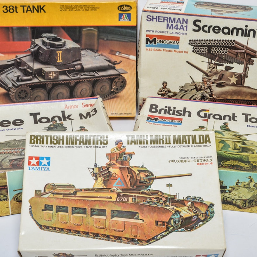 Collection of World War Two Tank Model Kits