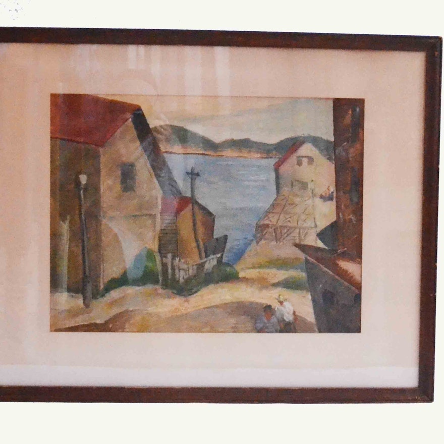 Framed Watercolor By Joseph Kaplan