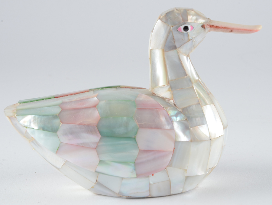 Mother of Pear Duck Figurines and Boxes