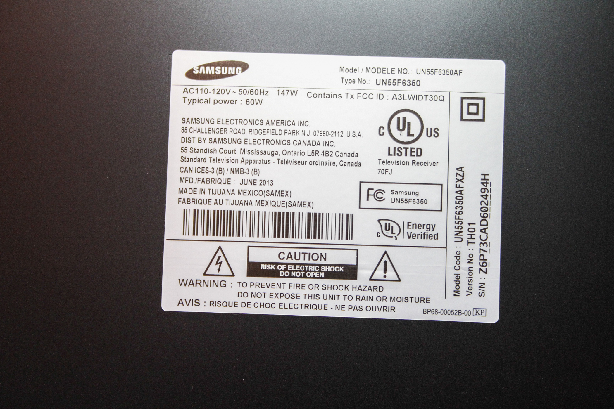 Samsung 55" Flat Screen TV