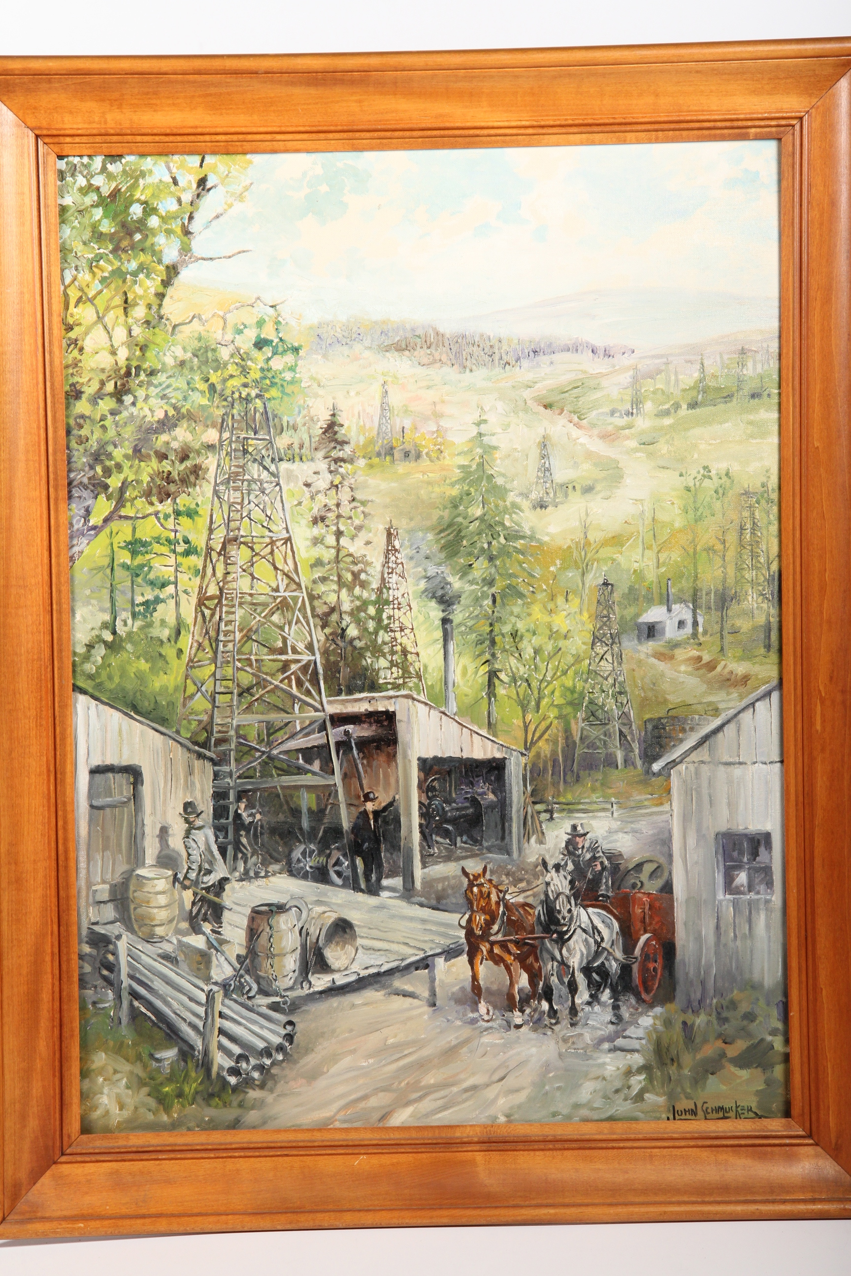 John Schmucker Oil Derrick Painting