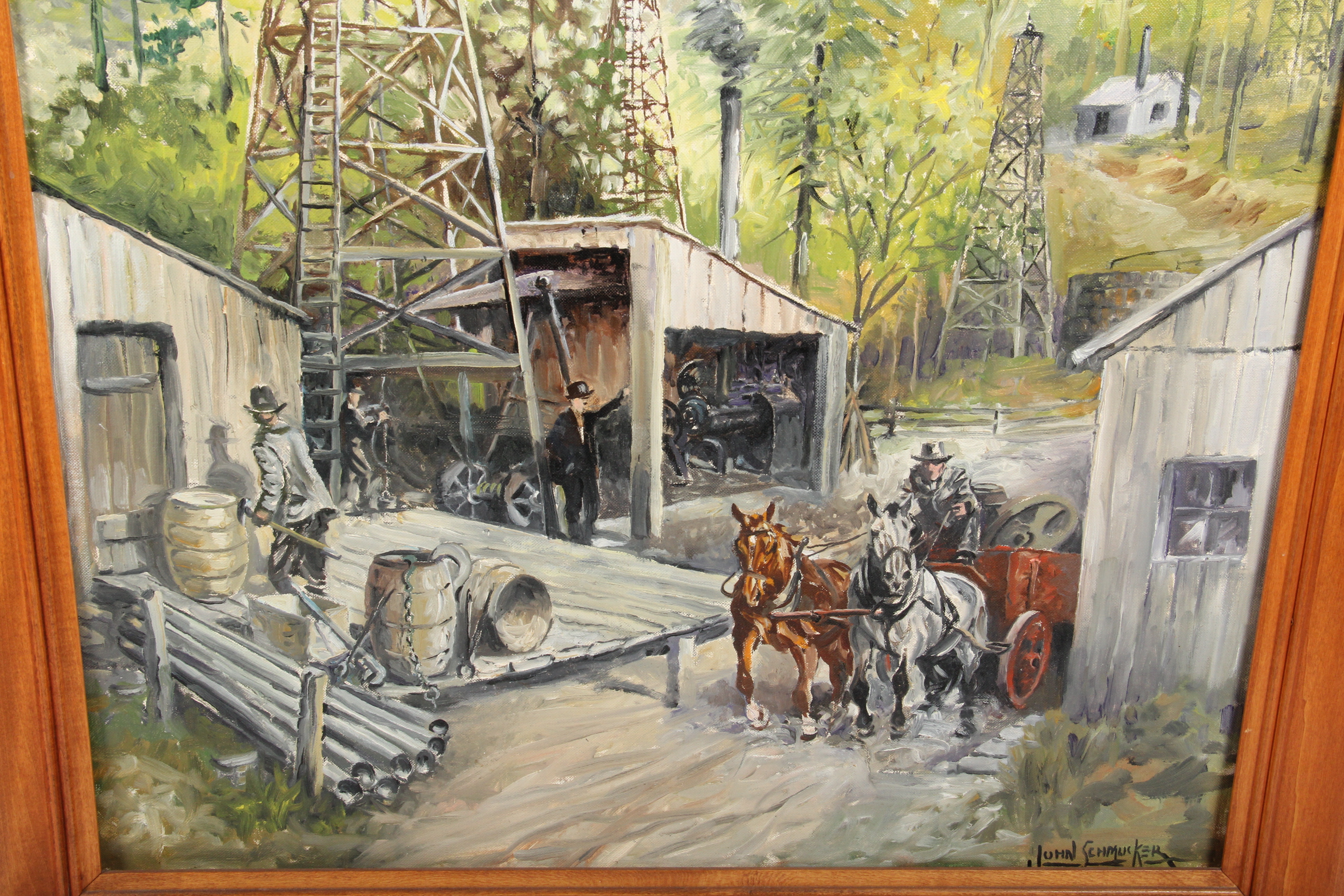 John Schmucker Oil Derrick Painting