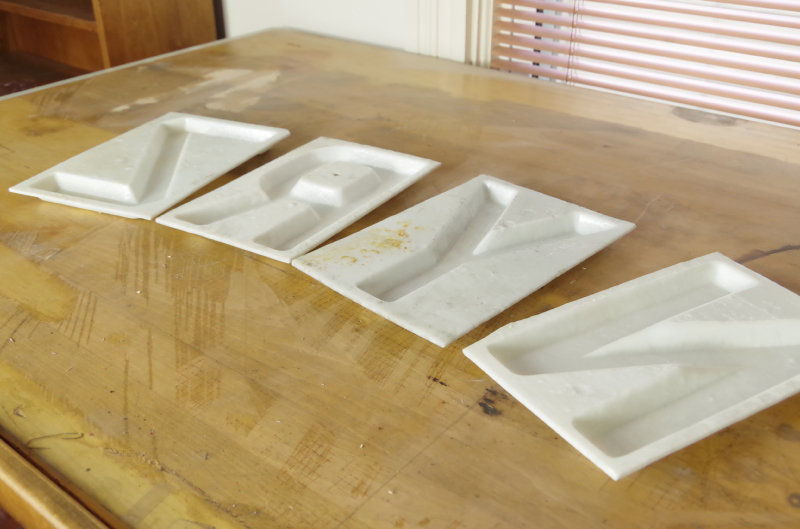 Group of Four Glass Albee Theater Letters