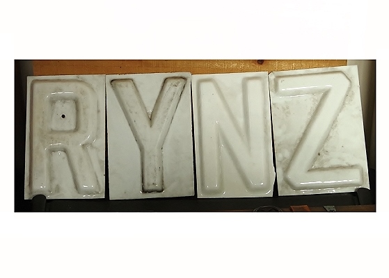 Group of Four Glass Albee Theater Letters