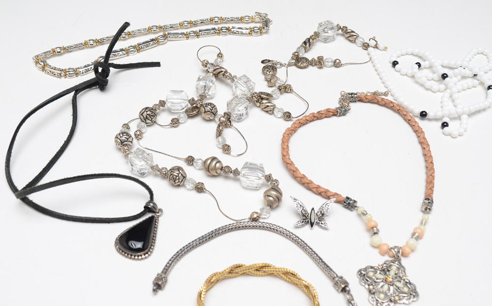 Group of Costume Jewelry Including Gold Filled Bracelet