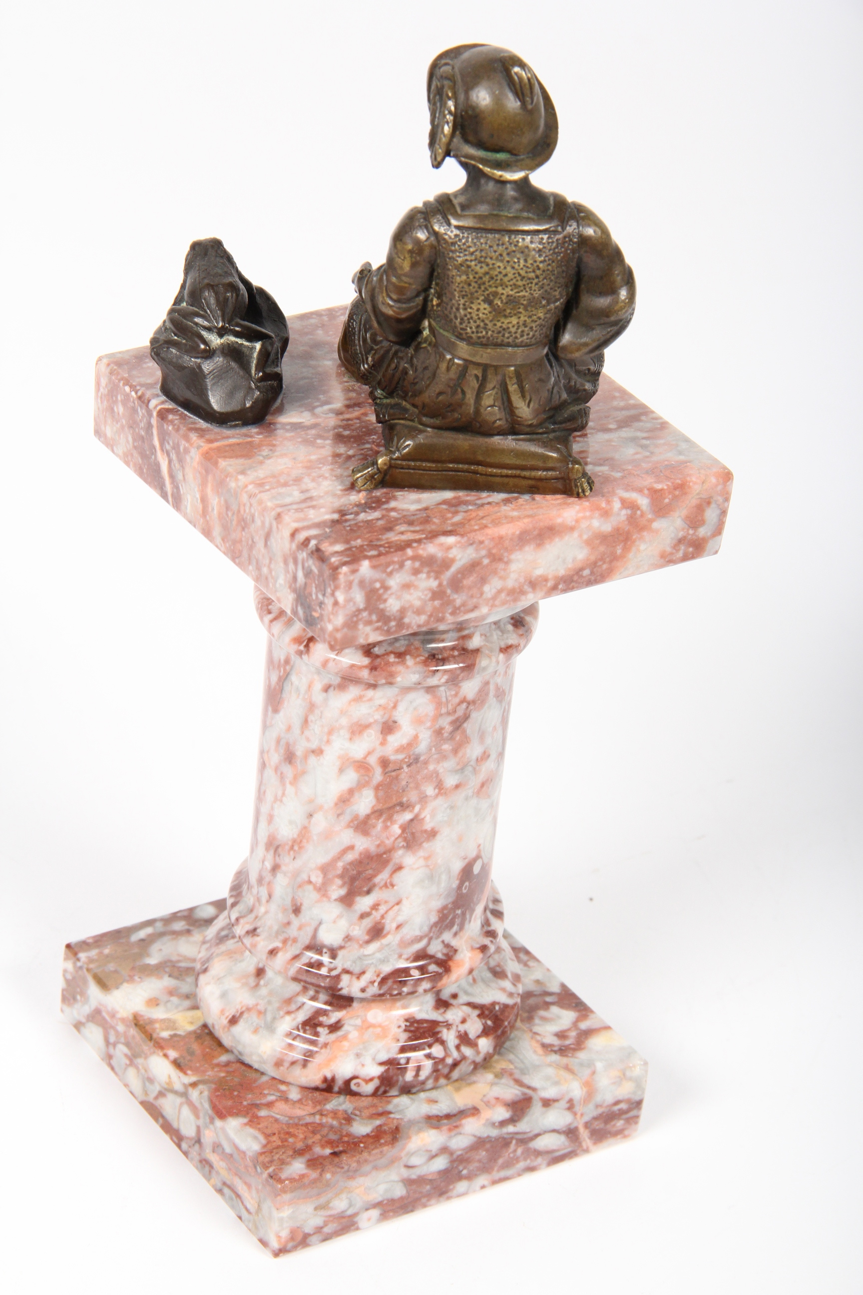 Bronze Boy with Frog Sculpture